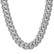 cuban link chain white gold chains