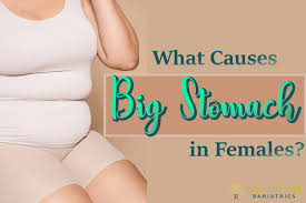 what causes a bigger stomach in females
