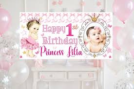 large personalised 1st birthday banner