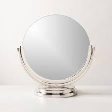 mimi rotating polished nickel vanity mirror