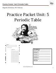 unit 5 periodic table regents chemistry