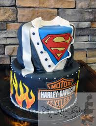 Superman cupcake cake this went with the superman cake. Superman And Harley Davidson Groom Cake A Little Cake