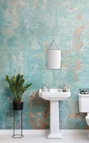 Papier Peint Vert De Gris Bleu Sarcelle Murals Wallpaper Fr Room Wallpaper Mural Wallpaper Rustic Bathroom