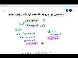 Simultaneous Equations Substitution