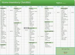 Home Inventory Insurance List Template Management