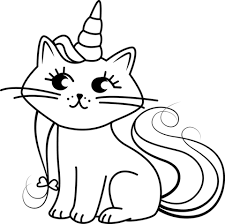 Ausmalbild: Einhorn-Katze | Ausmalbilder kostenlos zum ausdrucken