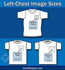 Sizing Chart With Common Left Chest Heart And Pocket Design