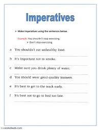 Imperative and exclamatory sentences in grammar section. Imperatives Worksheet