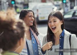 30,000+ vectors, stock photos & psd files. Female Friends Laughing On Urban Street City Life Mixed Race Person Stock Photo 202757528