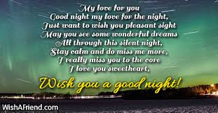 my love for you good night poem for her