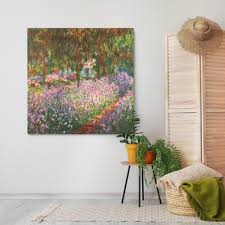 Square Canvas Print Monet Irises In