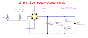A battery connected to a light bulb as shown below. Simple 12 Volt Battery Charger Circuit Diagram