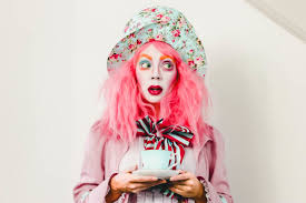 pink mad hatter halloween makeup look