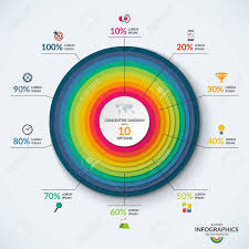 Infographic Diagram Template With Concentric Circles With 10