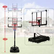 Portable Basketball Hoop Basketball System 6 6 Ft To 10 Ft Height Adjustment