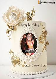 happy birthday cake with picture frame