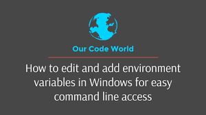 add environment variables in windows