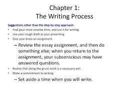 chapter the writing process ppt chapter 1 the writing process