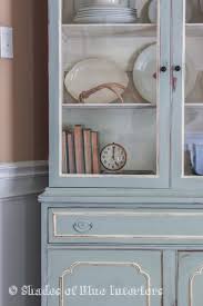 china cabinet makeover shades of blue