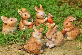 Mini Rabbit Garden Statues Deal Wowcher