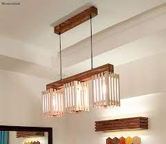 brown wooden series hanging light