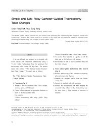 Pdf Simple And Safe Foley Catheter Guided Tracheostomy Tube
