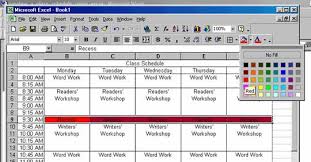 Creating A Class Schedule Using Excel