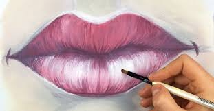 easy realistic kissable lips with acrylics