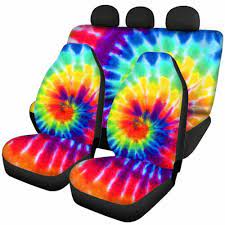 Tie Dye Front Rear Car Seat Covers