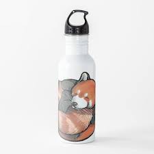 Some even say that it is trying to intimidate the rock. Red Panda Art Water Bottle Redbubble