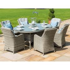 maze rattan oxford 6 seat oval dining