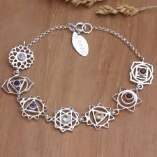 multi gemstone pendant bracelet with