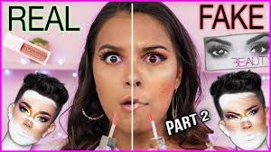 full face of fake vs real makeup