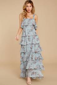 Or amp up curves with ruffle trim details. Pretty Blue Dress Floral Print Maxi Dress Tiered Dress 68 00 Red Dress