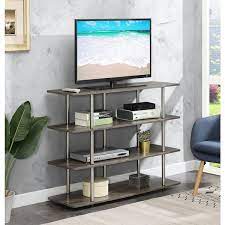 Convenience Concepts Designs2go Xl Highboy 4 Tier Tv Stand Gray