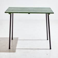 Rectangular Green Metal Garden Table