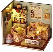 【english instruction with illustration】cute and amazing mini garden. Saumota Wood Material Diy Miniature House Room Furniture Mini Dollhouse Models With Cover And Led Light Living Room Wood Material Diy Miniature House Room Furniture Mini Dollhouse Models With Cover And Led