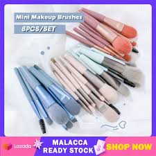 8pcs mini makeup brush set macarons