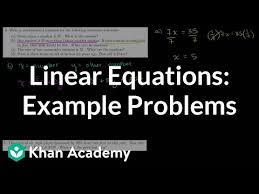 Examples Linear Equations Algebra I