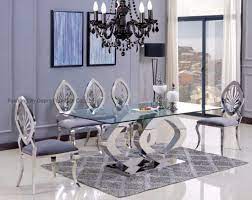 Clear Glass Dining Table And Chair Set