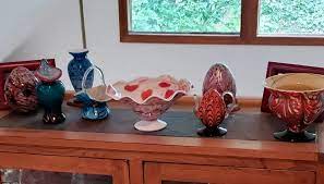 Collection Of Fenton Art Glass Is Full