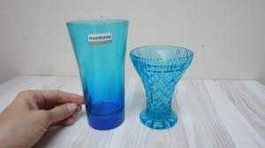 Set Of 2 Aqua Vase Montana Ombre Bubble