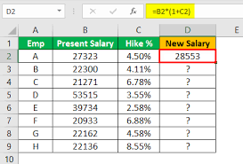 calculate percene change in excel