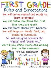 Grade 1 Rules Behavior Chart
