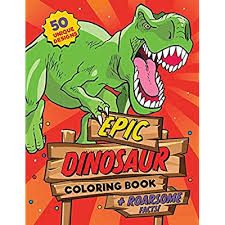 All dinosaur scene colouring pages. Buy Dinosaur Coloring Book For Kids Ages 4 8 50 Epic Coloring Pages Of Realistic Dinosaurs Prehistoric Scenes And Cool Graphics Plus Roarsome Facts For Every Dino Fan Paperback January 4 2021 Online In Indonesia B08s2zz8rp