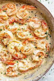 Creamy garlic seafood pasta, a delicious quick and easy meal, shrimp and mussels with a delicious the cream cheese will turn to a liquid when mixed with the white wine and the heat, so everything should. Creamy Garlic Shrimp With Parmesan Low Carb Cafe Delites