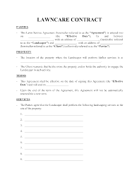 lawncare contract template a