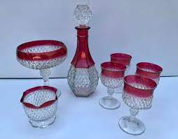 Vintage Indiana Glass Ruby Decanter