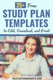 27 free study plan templates to edit
