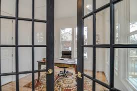 Home Office French Doors Eclectic